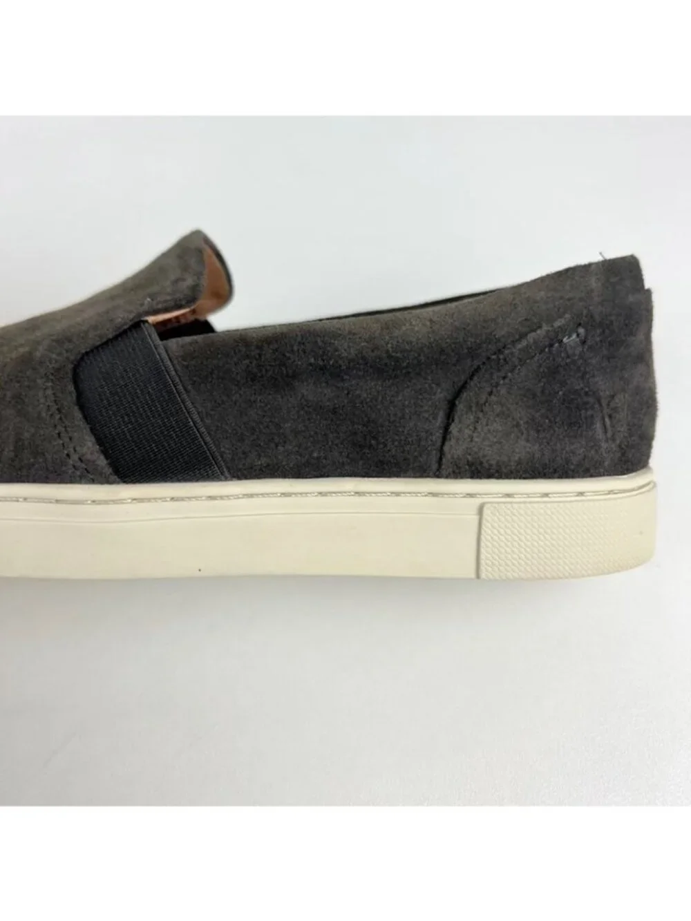 Frye Ivy Grigio Gray Suede Slip On Sneaker 8.5